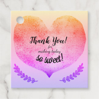 Étiquettes Cadeau Merci Cœur Brillant