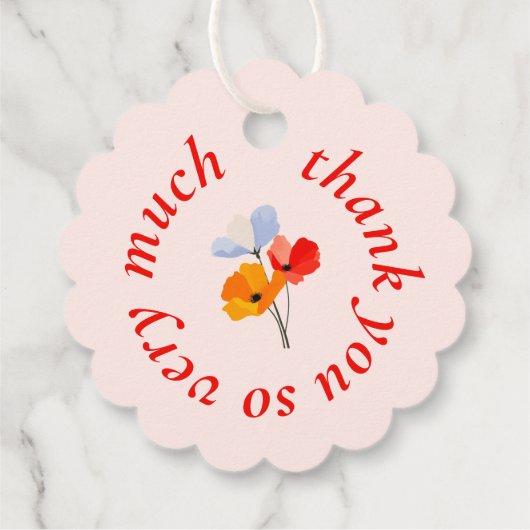 Étiquettes Cadeau Merci coloré gras (Dos)