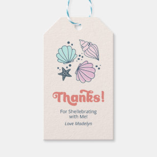Étiquettes-cadeau Merci Coquillage Anniversaire Minimaliste