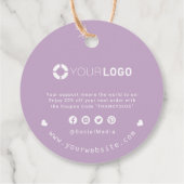 Étiquettes Cadeau Merci d'affaires Purple Simple Modern Script (Dos)