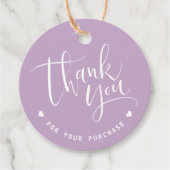 Étiquettes Cadeau Merci d'affaires Purple Simple Modern Script (Devant)