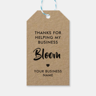 Étiquettes-cadeau Merci d'aider My Business Bloom Personnalisé