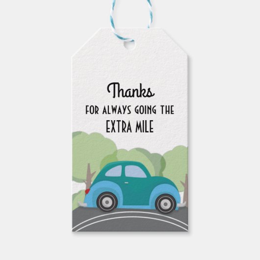 Étiquettes-cadeau Merci d'aller sur Extra Mile (Devant)