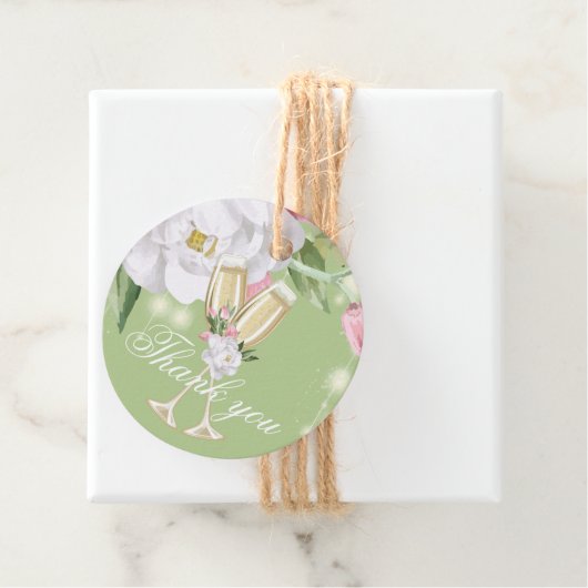 Étiquettes Cadeau Merci d'anniversaire de Champagne de luxe (En situation)