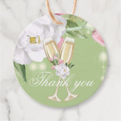 Étiquettes Cadeau Merci d'anniversaire de Champagne de luxe (Devant)