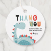 Étiquettes Cadeau Merci d'anniversaire de Dinosaur (Devant)