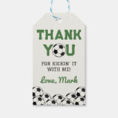 Étiquettes-cadeau Merci d'anniversaire de football (Devant)