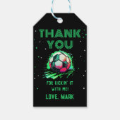 Étiquettes-cadeau Merci d'anniversaire de football (Devant)