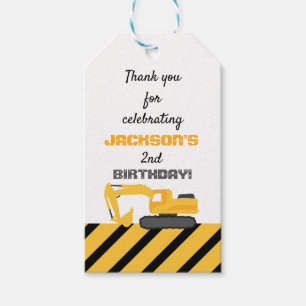 Étiquettes-cadeau Merci d'anniversaire de la construction