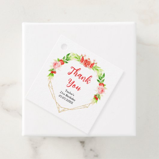 Étiquettes Cadeau Merci d'anniversaire de la grenade à pastèque (En situation)