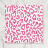 Étiquettes Cadeau Merci d'anniversaire de la Jungle de léopard rose (Dos)