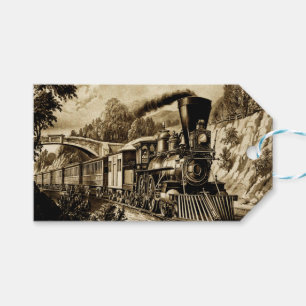 Étiquettes-cadeau Merci d'anniversaire du Vintage Steam Train