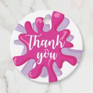 Étiquettes Cadeau Merci d'anniversaire mince Favoriser balise rose v