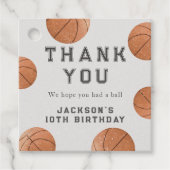 Étiquettes Cadeau Merci d'anniversaire moderne du garçon de basket (Devant)