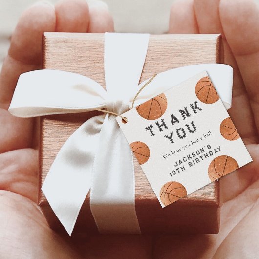 Étiquettes Cadeau Merci d'anniversaire moderne du garçon de basket