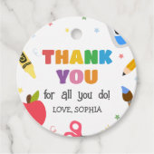 Étiquettes Cadeau Merci d'appréciation de l'enseignant (Devant)