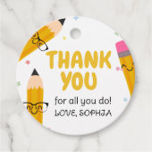 Étiquettes Cadeau Merci d'appréciation des enseignants de l'école (Devant)