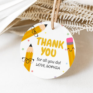 Étiquettes Cadeau Merci d'appréciation des enseignants de l'école