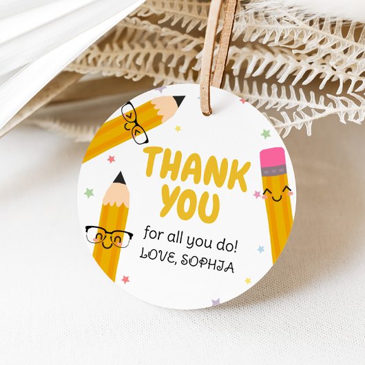 Étiquettes Cadeau Merci d'appréciation des enseignants de l'école