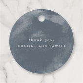 Étiquettes Cadeau Merci d'aquarelle bleu Boho (Devant)