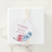 Étiquettes Cadeau Merci d'aquarelle couleur rose bleu d'hiver (En situation)