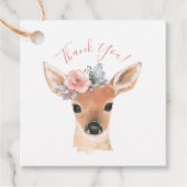 Étiquettes Cadeau Merci d'aquarelle de cerfs (Devant)