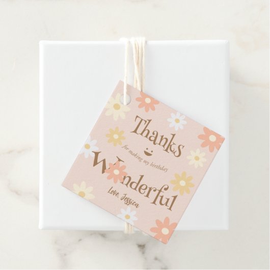 Étiquettes Cadeau Merci D'Avoir Fait Mon 1Er Anniversaire En Pleine (En situation)