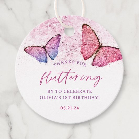 Étiquettes Cadeau Merci D'Avoir Flutté Par Merci Papillon (Devant)