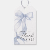 Étiquettes-cadeau Merci de Baby shower à cou bleu préféré (Devant)