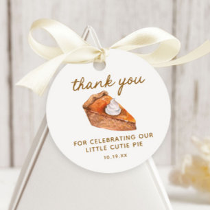 Étiquettes Cadeau Merci de Baby shower à tarte à petite croûte