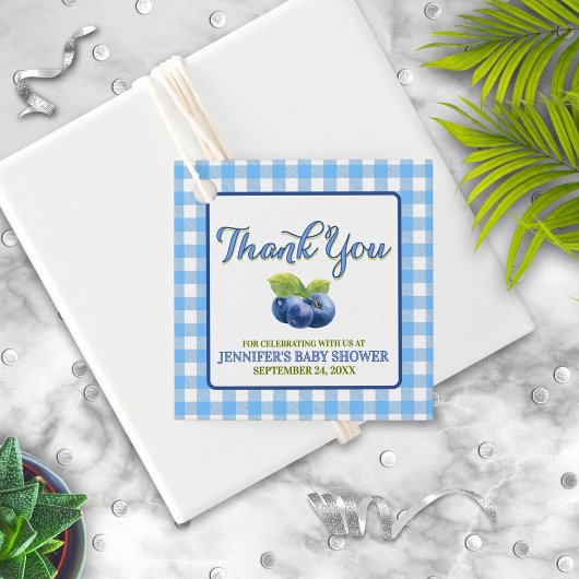 Étiquettes Cadeau Merci de Baby shower à thème Blueberry