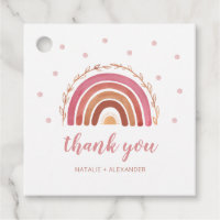 Merci de Baby shower arc-en-ciel Boho