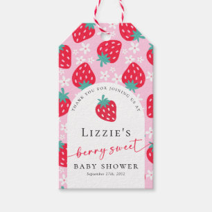 Étiquettes-cadeau Merci de Baby shower Berry Sweet Strawberry