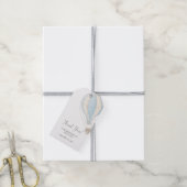 Étiquettes-cadeau Merci de Baby shower Blue Hot Air (Avec de la ficelle)