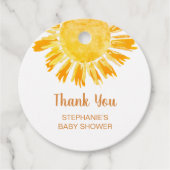 Étiquettes Cadeau Merci de Baby shower Boho Sunshine (Devant)