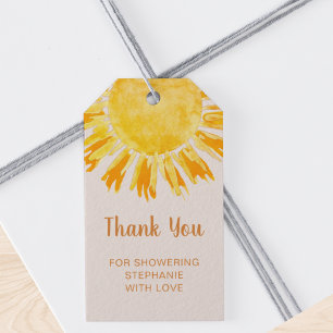 Étiquettes-cadeau Merci de Baby shower Boho Sunshine