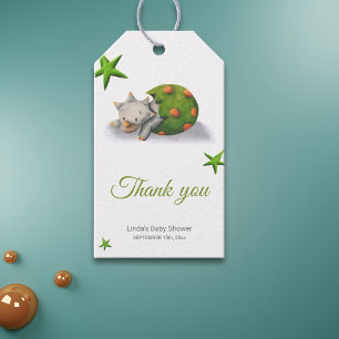 Étiquettes-cadeau Merci de Baby shower Cute Dinosaur