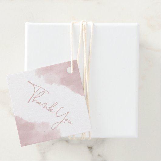 Étiquettes Cadeau Merci de Baby shower d'aquarelle rose (En situation)