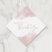 Étiquettes Cadeau Merci de Baby shower d'aquarelle rose (Devant)