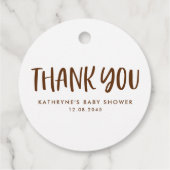 Étiquettes Cadeau Merci de Baby shower de à pâte de chocolat (Dos)