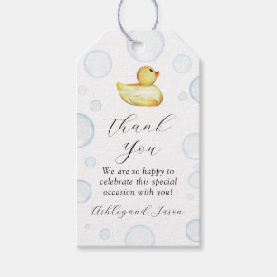 Étiquettes-cadeau Merci de Baby shower de canard en caoutchouc Favor