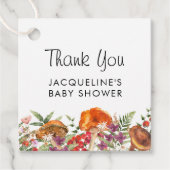 Étiquettes Cadeau Merci de Baby shower de champignons mignons (Devant)