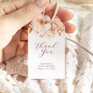 Étiquettes-cadeau Merci de Baby shower de chute Vintage blanc