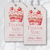 Étiquettes-cadeau Merci de Baby shower de Cupcakes roses