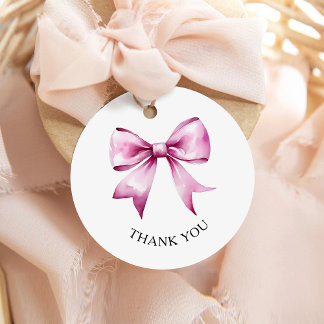 Étiquettes Cadeau Merci de Baby shower de de la boîte rose