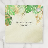 Étiquettes Cadeau Merci de Baby shower de dinosaure d'or (Dos)