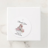 Étiquettes Cadeau Merci de Baby shower de dragon rose (En situation)