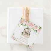 Étiquettes Cadeau Merci de Baby shower de hérisson rose chic (En situation)