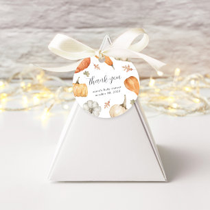 Étiquettes Cadeau Merci de Baby shower de la chute des Citrouilles r