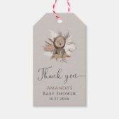 Étiquettes-cadeau Merci de Baby shower de l'ours Boho (Devant)